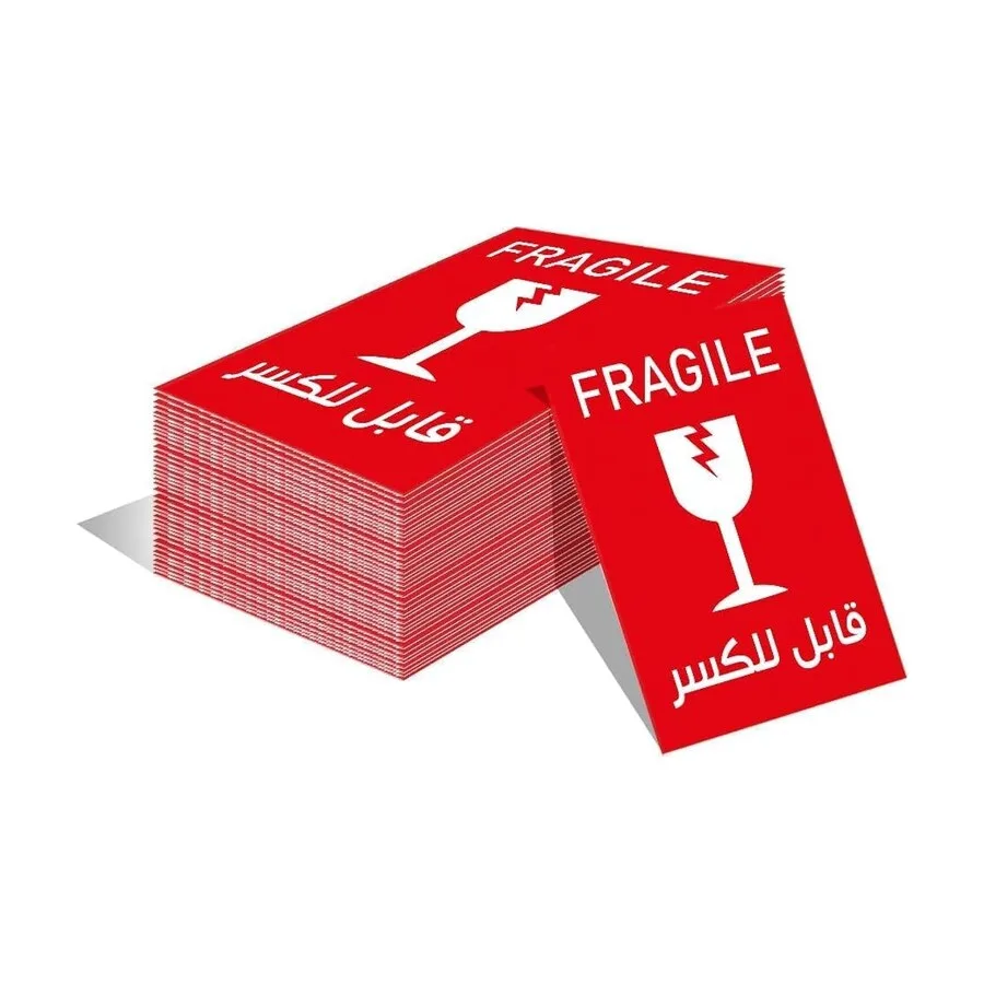 استيكر Fragile قابل للكسر - 100 قطعة